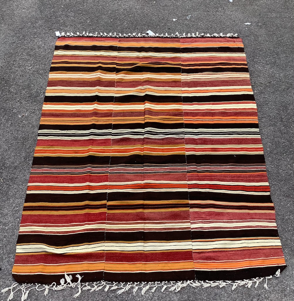 An Anatolian design polychrome flatweave Kilim carpet, 226 x 174cm